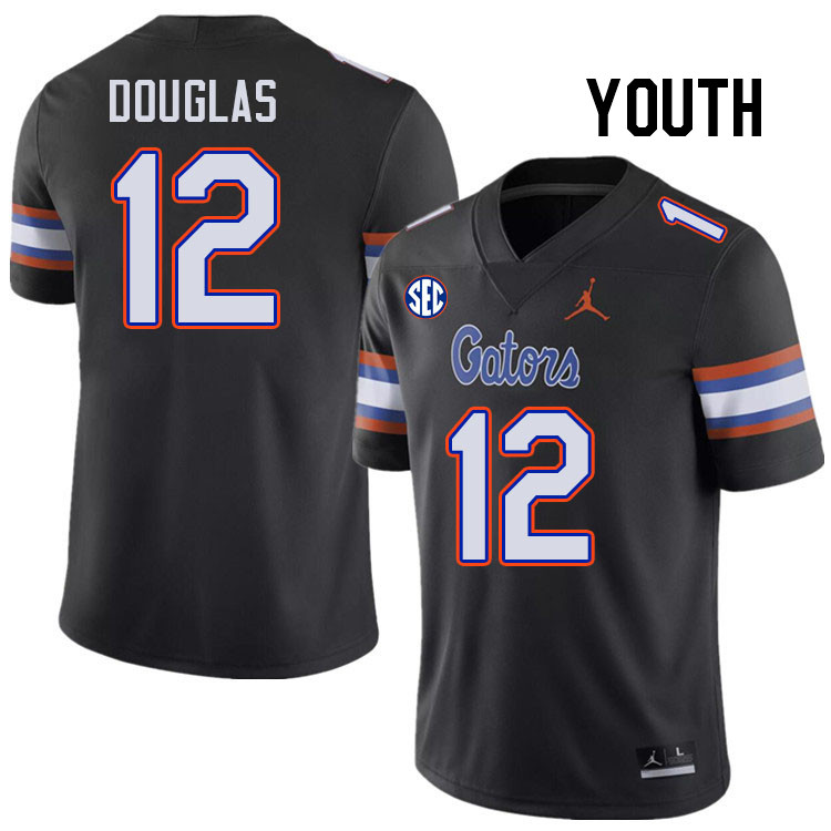 Youth #12 DJ Douglas Florida Gators College Football Jerseys Stitched-Black